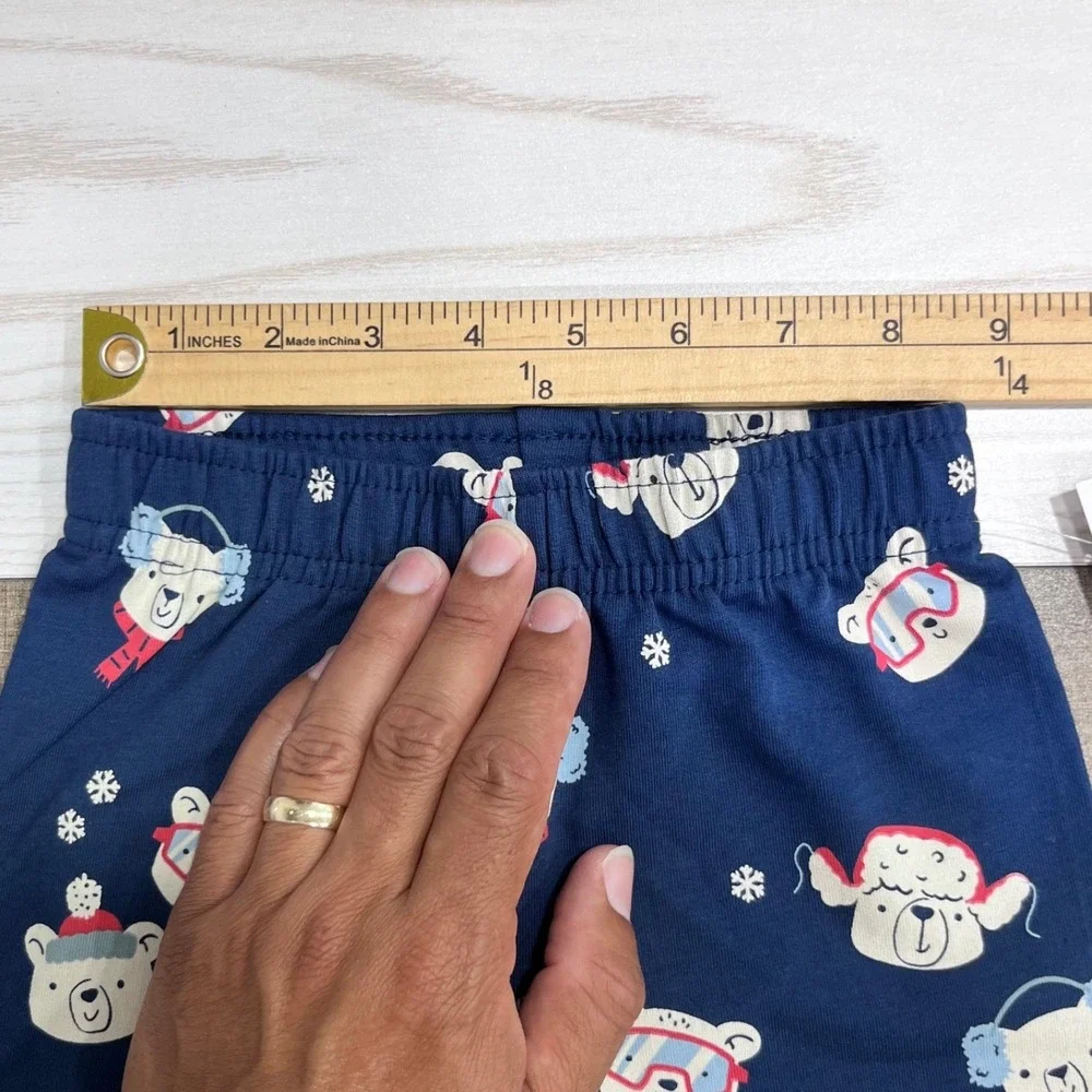 Garanimals Bodysuit Pants Set Girls 24M White Blue Bear Winter Holidays NEW